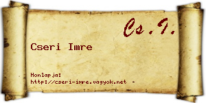 Cseri Imre névjegykártya
